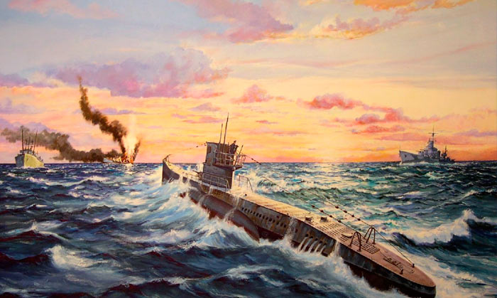 Бой подводной лодки «Торичелли» против трех английских эсминцев