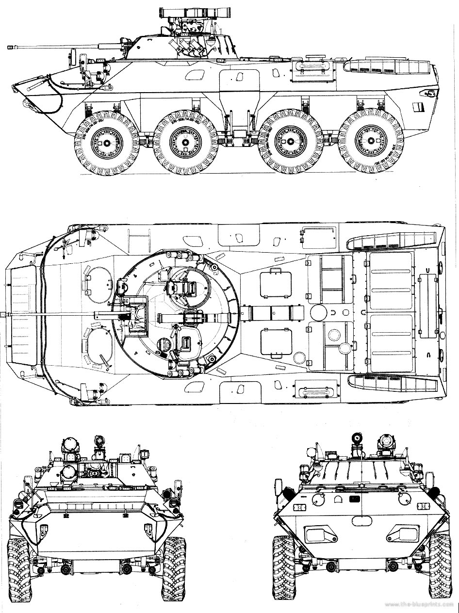 Чертеж бронетранспортера БТР-90 «Росток»