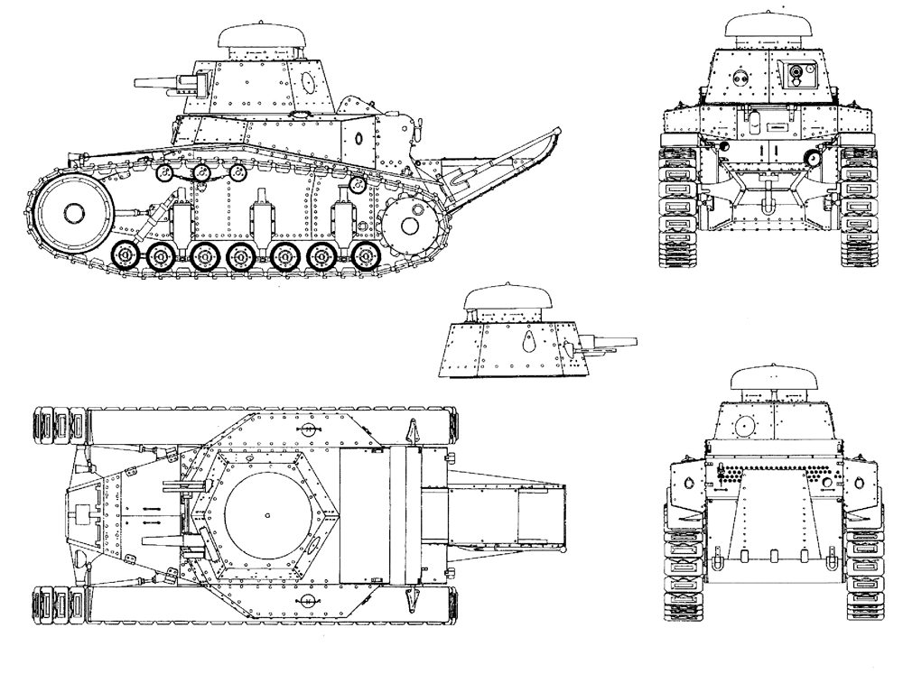 Чертеж танка МС-1 (Т-18) образца 1927 года