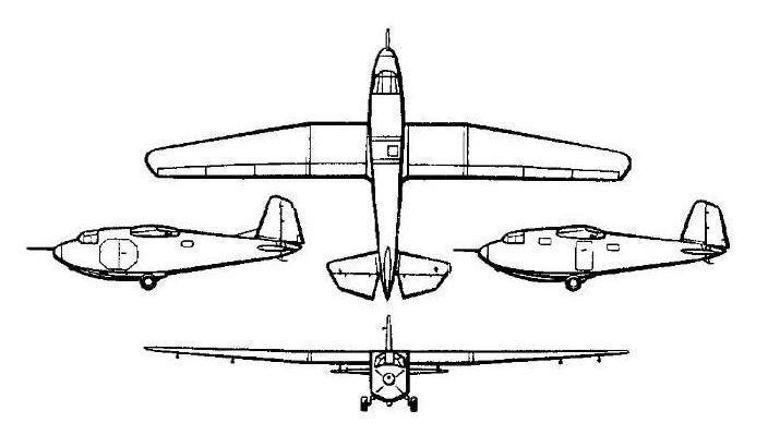 Схема десантного планера Г-11 (Гр-29)