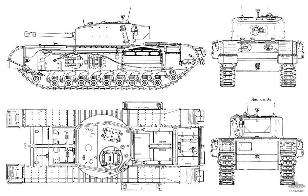 Чертеж тяжелого танка Mark IV «Черчиль»