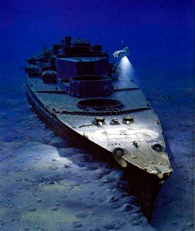 Останки "Бисмарка" на океанском дне