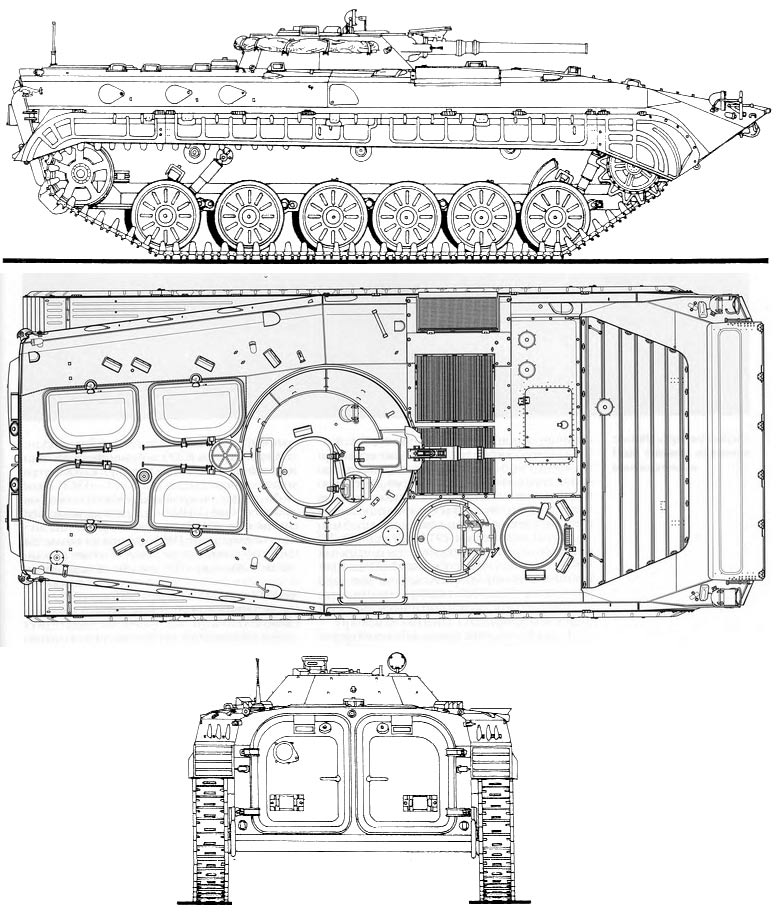 Чертеж боевой машины пехоты (БМП-1)