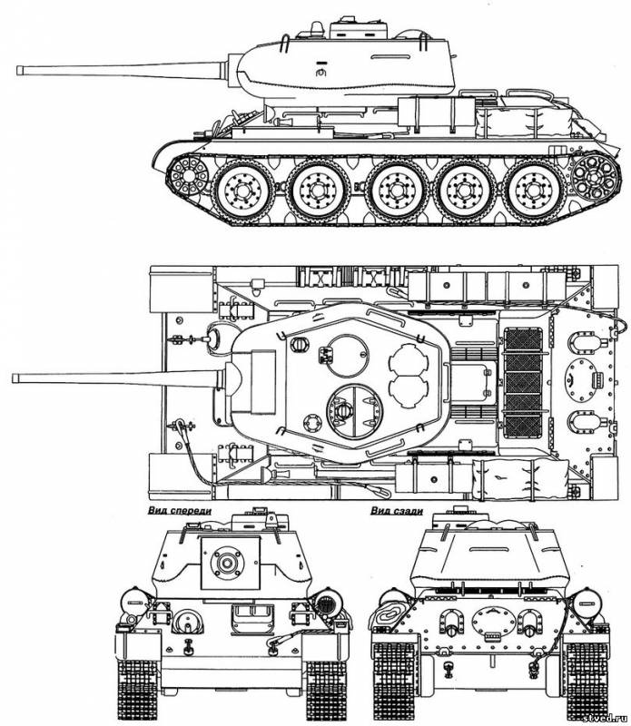 чертеж танка Т-34-85