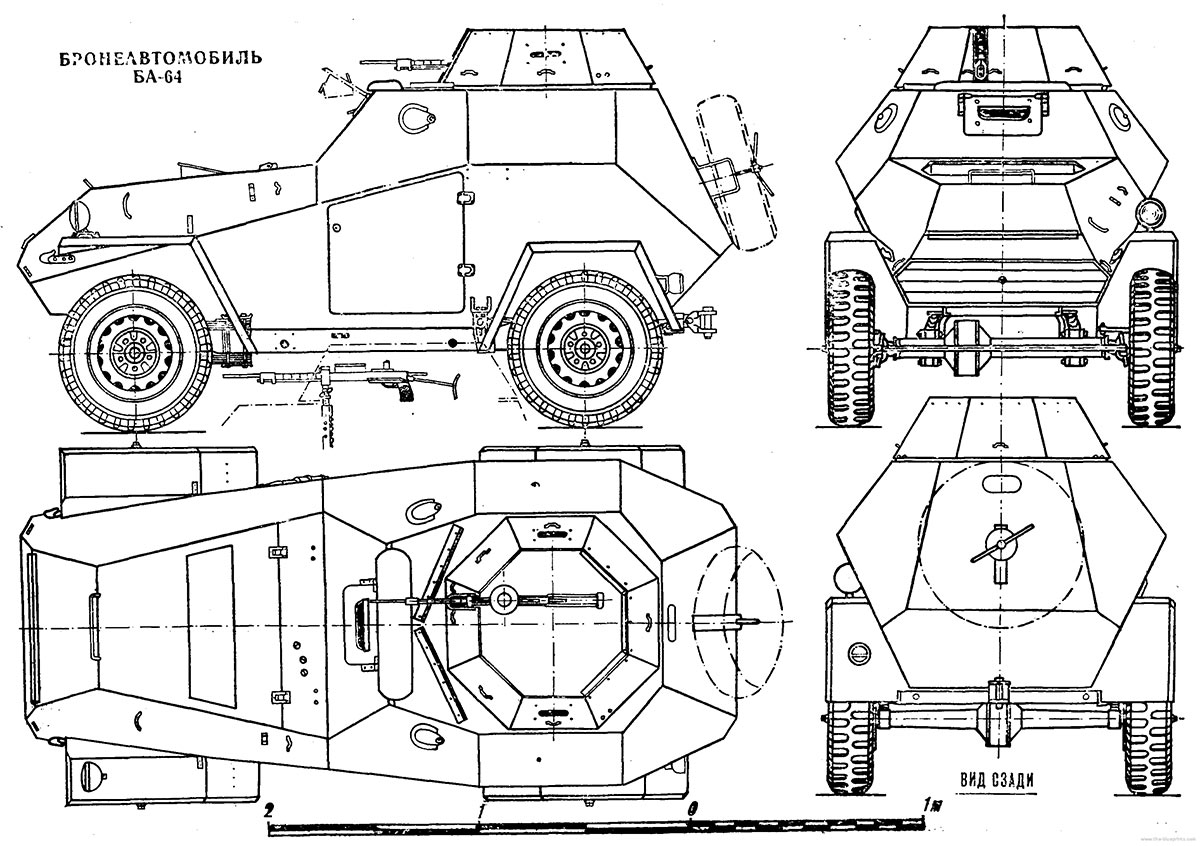 Чертеж бронеавтомобиля БА-64