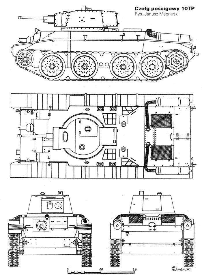 Чертеж польского танка 10TP