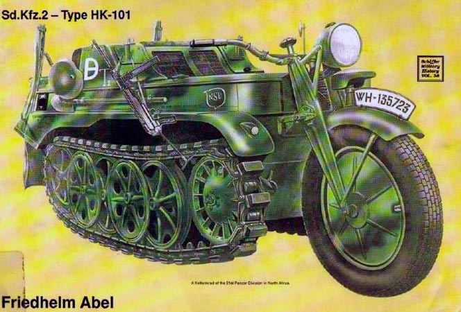 Полугусеничный мотоцикл Kettenkrad HK-101  (Sd.Kfz.2)