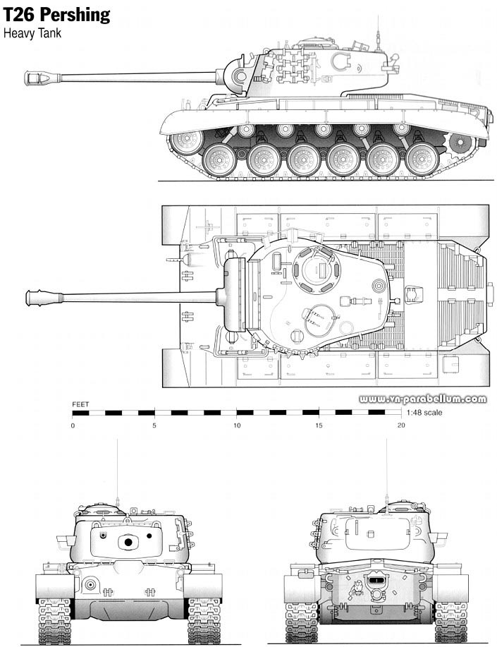Чертеж тяжелого танка M26 «Першинг»