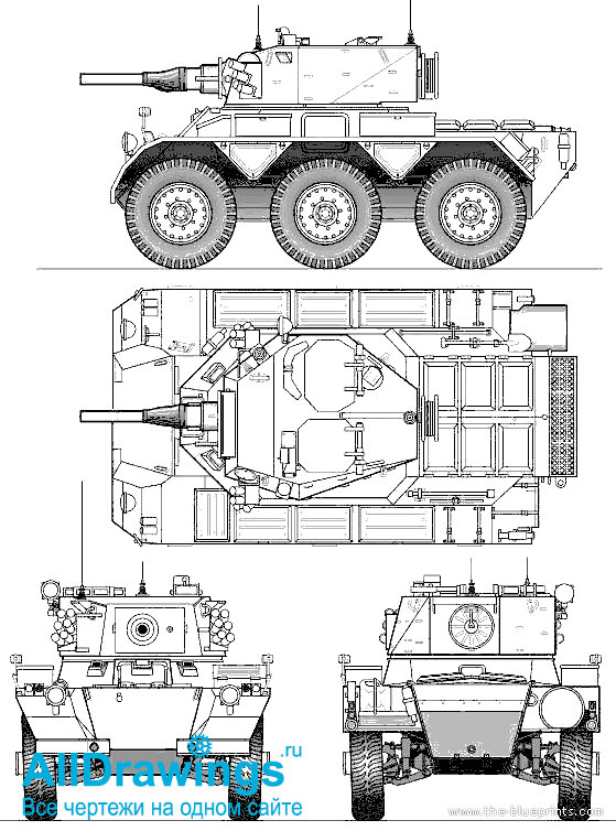 Чертеж бронеавтомобиля FV601 «Саладин»