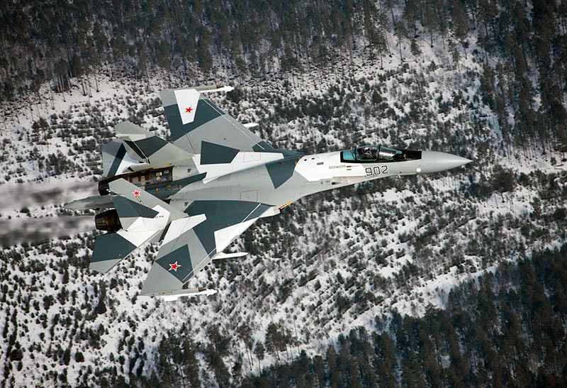 Су-35 закамуфлирован с учетом "местных особенностей". 