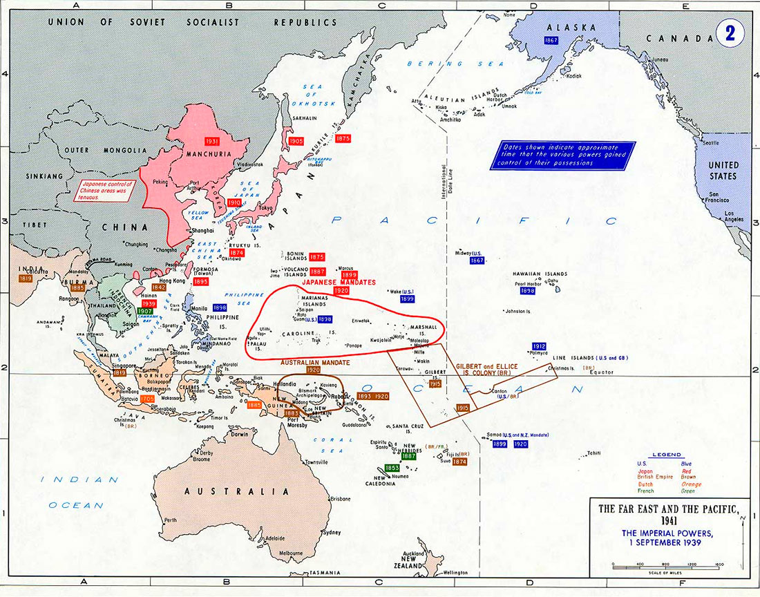 Расширение сферы влияния Японии накануне войны на Тихом океане