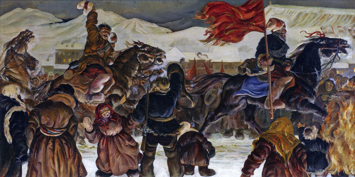 Художник Никонов Н. М., картина "Въезд Красной армии в Красноярск" (1923 г.)