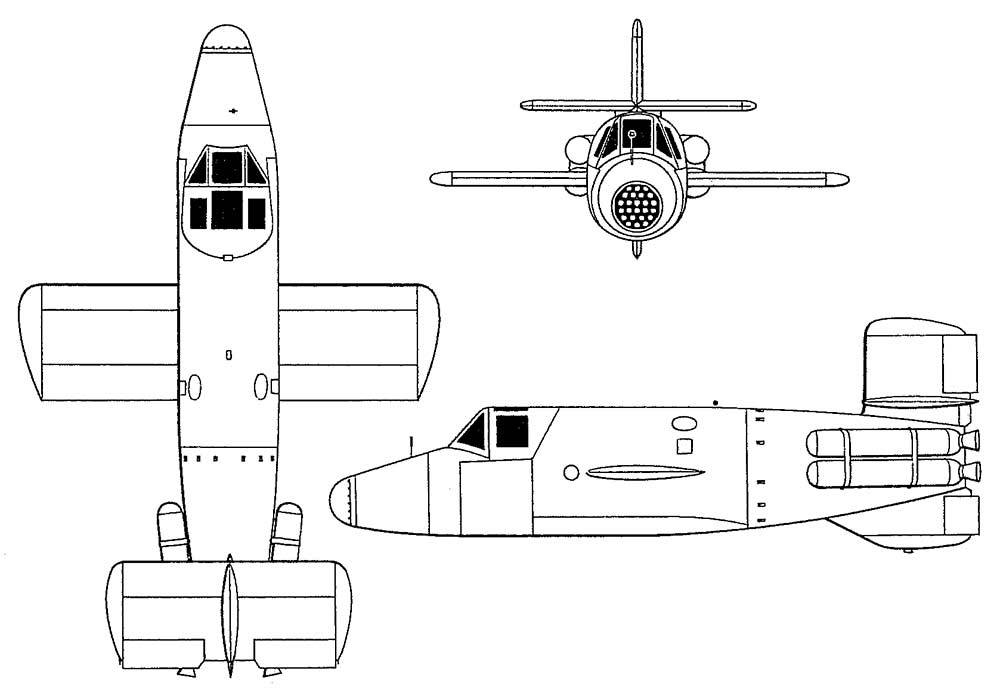 Чертеж таранного истребителя Ba-349 «Наттер»
