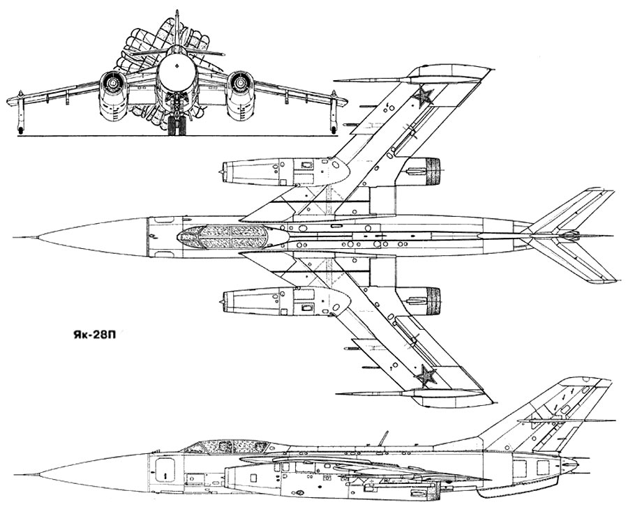 Чертеж бомбардировщика Як-28