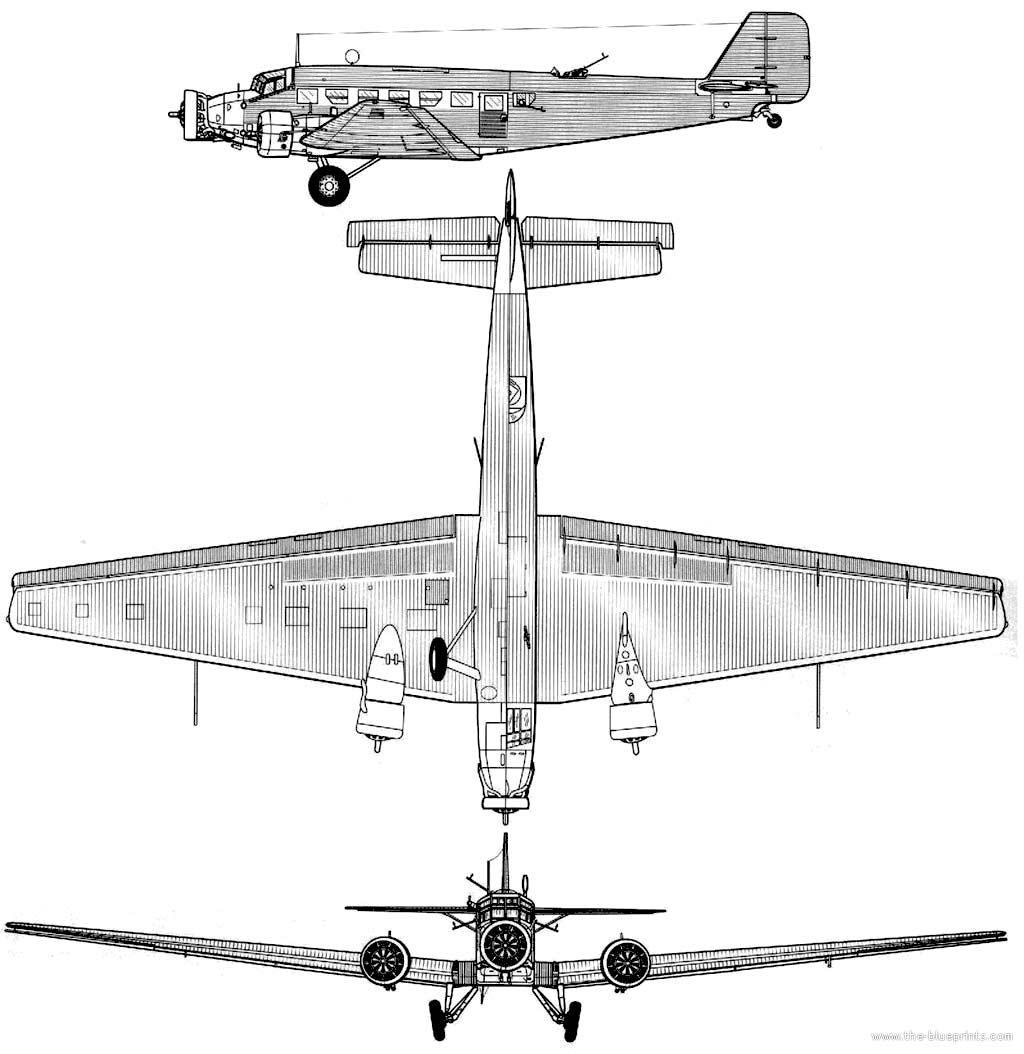 Схема транспортного самолета Ju-52