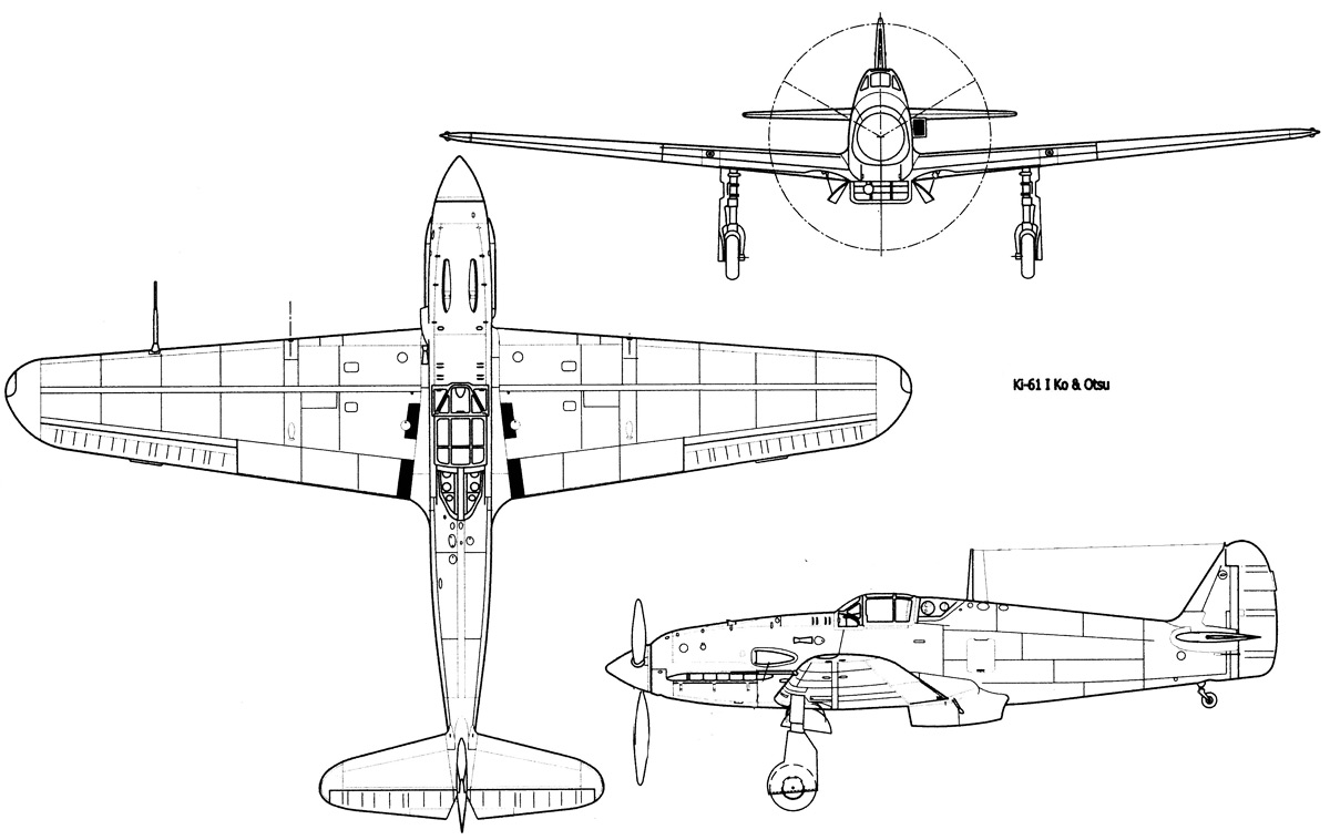 Чертеж истребителя Ki-61