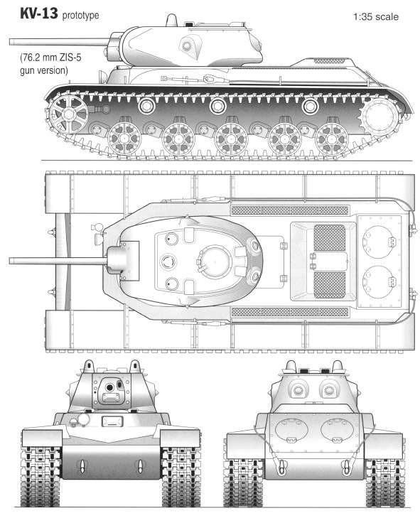 Чертеж прототипа среднего танка КВ-13
