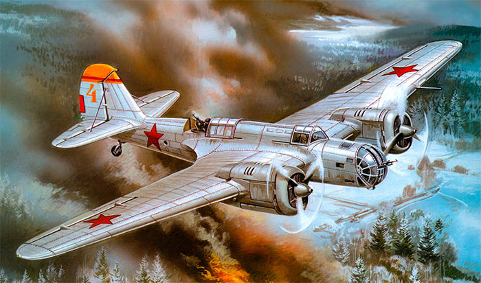 Советский бомбардировщик «СБ» во всей красе