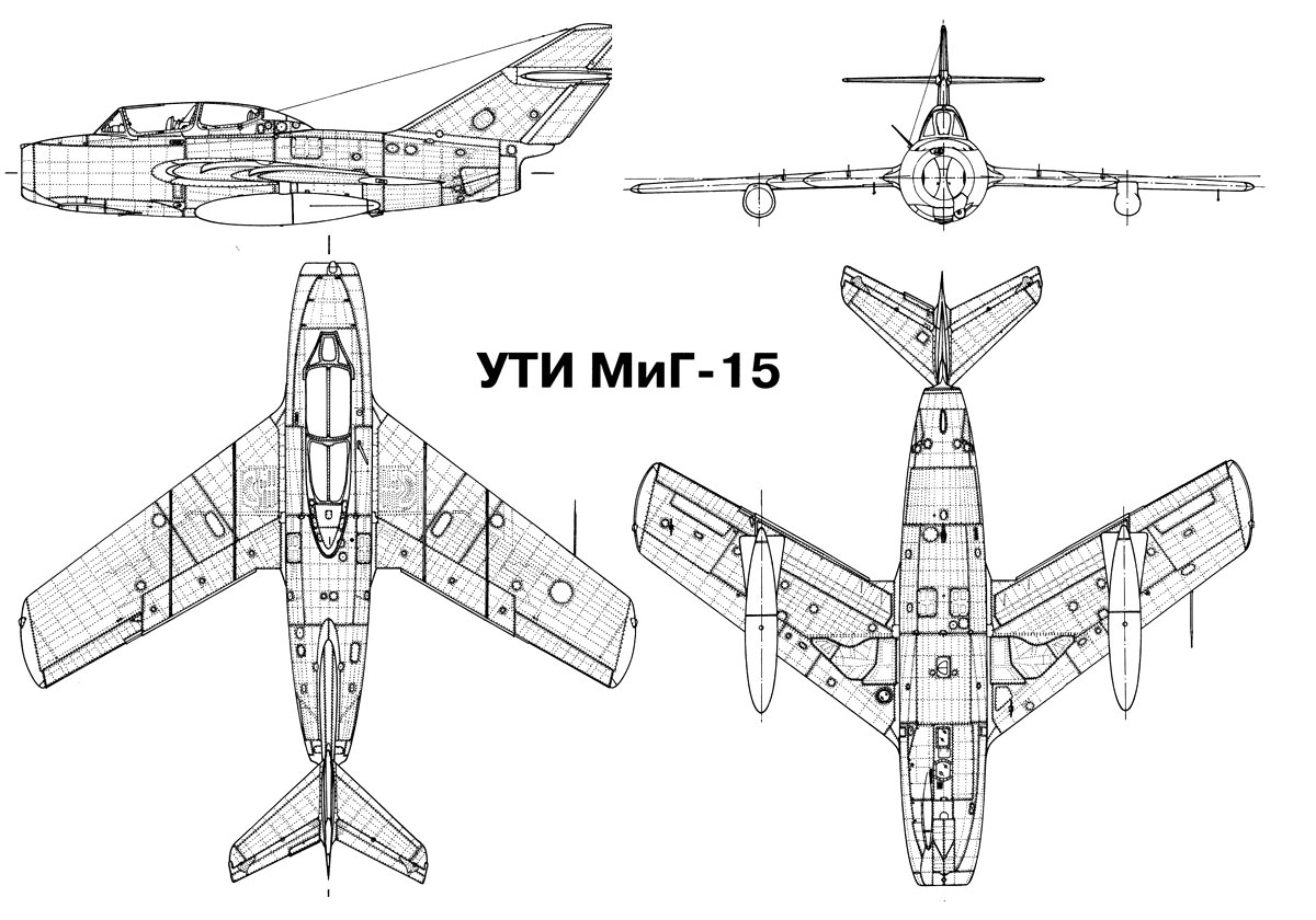 Чертеж учебно-тренировочного УТИ МиГ-15