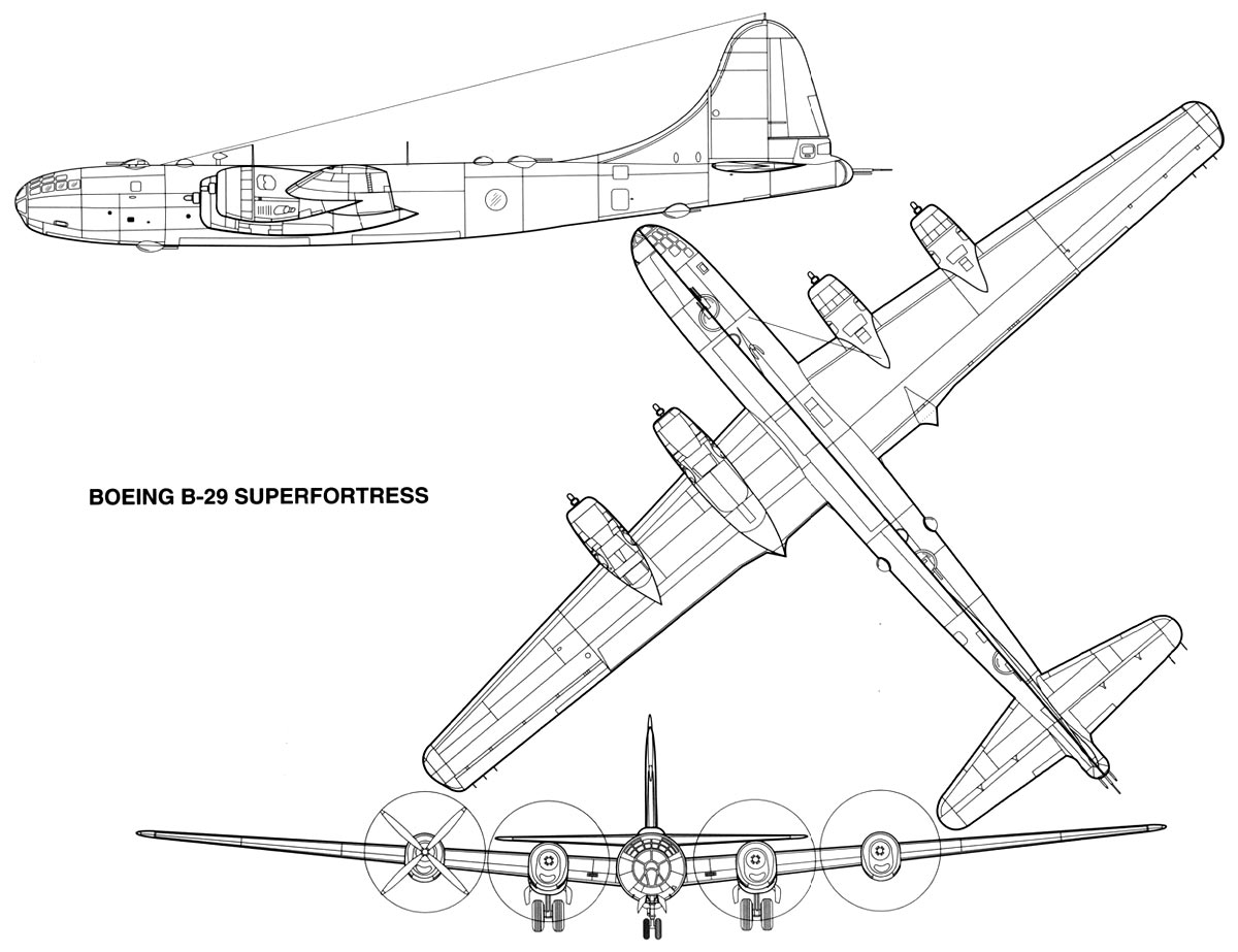 Общий вид бомбардировщика B-29 Суперкрепость