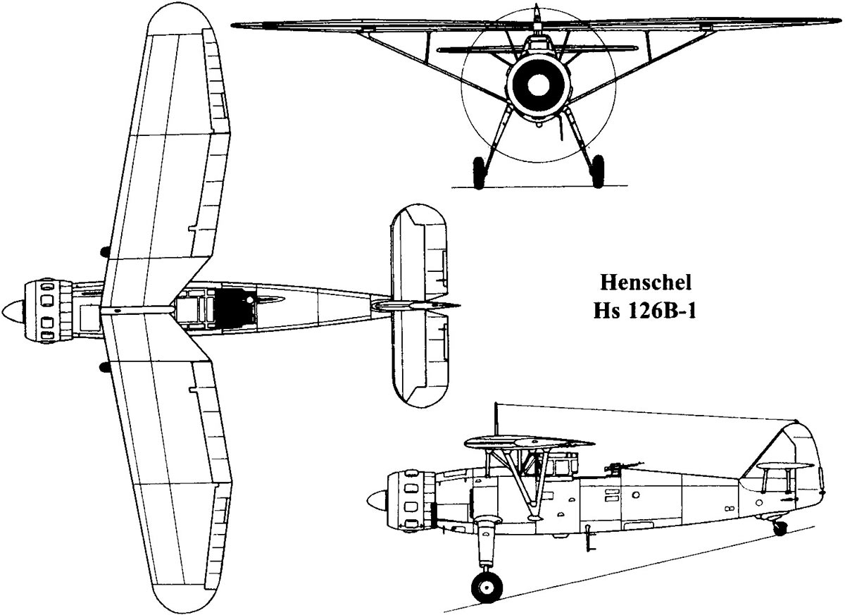 Чертеж самолета Henschel Hs.126