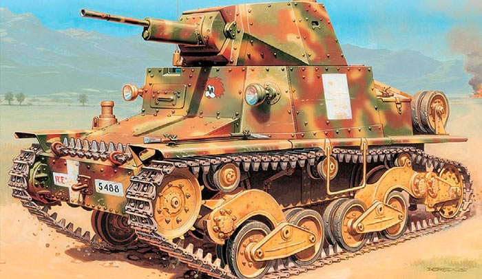 Итальянский легкий танк L6/40.