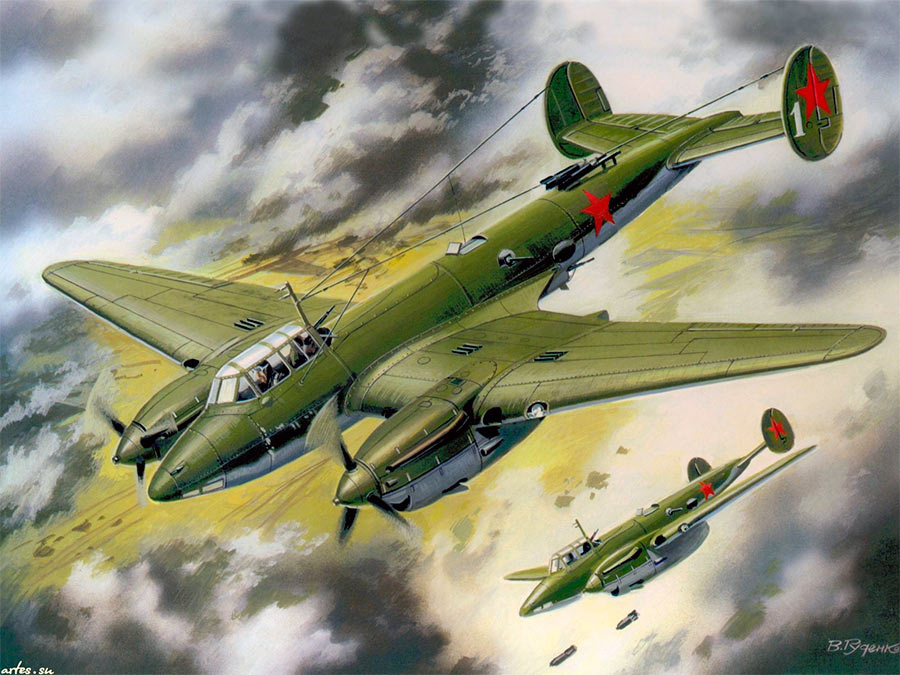 Бомбардировщик Пе-2 очень «фотогеничен». Не удивительно, что его очень любили художники и фотографы