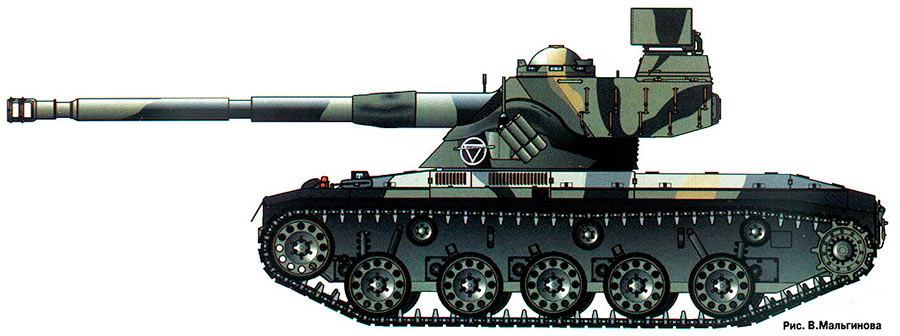 Легкий танка SK-105 «Кирасир», вид сбоку