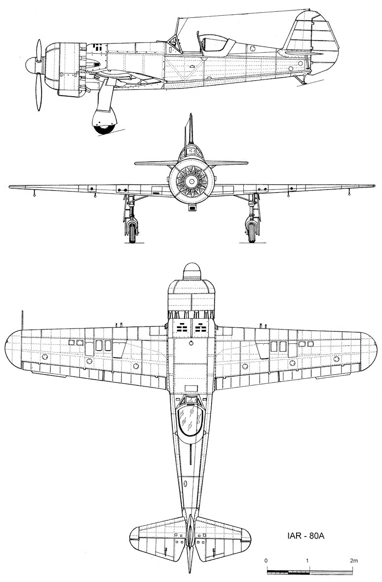Чертеж истребителя IAR-80