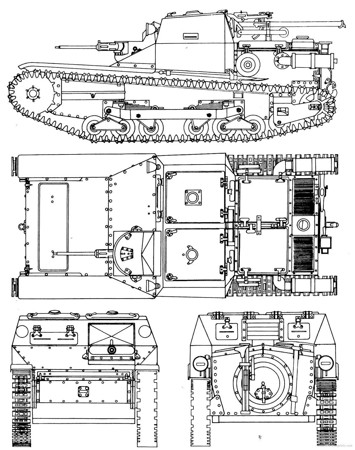 Чертеж итальянской танкетки CV3/33