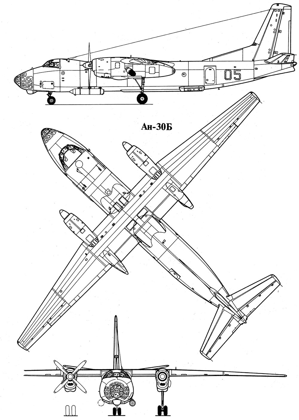 Чертеж самолета Ан-30 