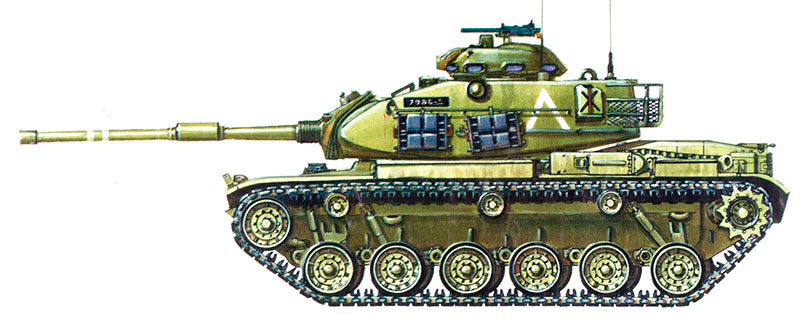Танк M60, вид сбоку