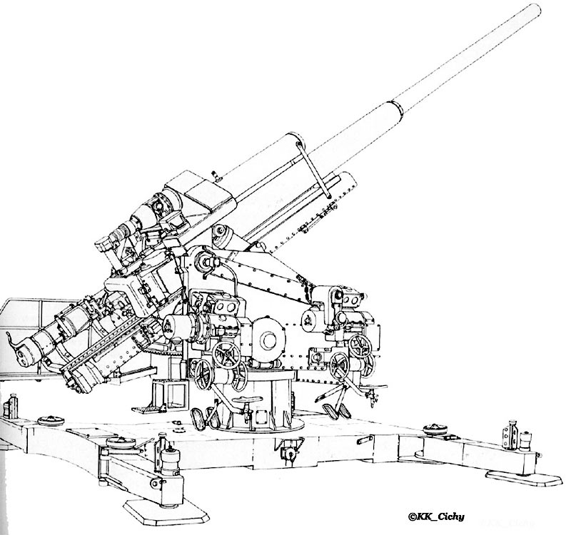 рисунок 128-мм зенитной пушки FlaK-40 обр. 1941 г.