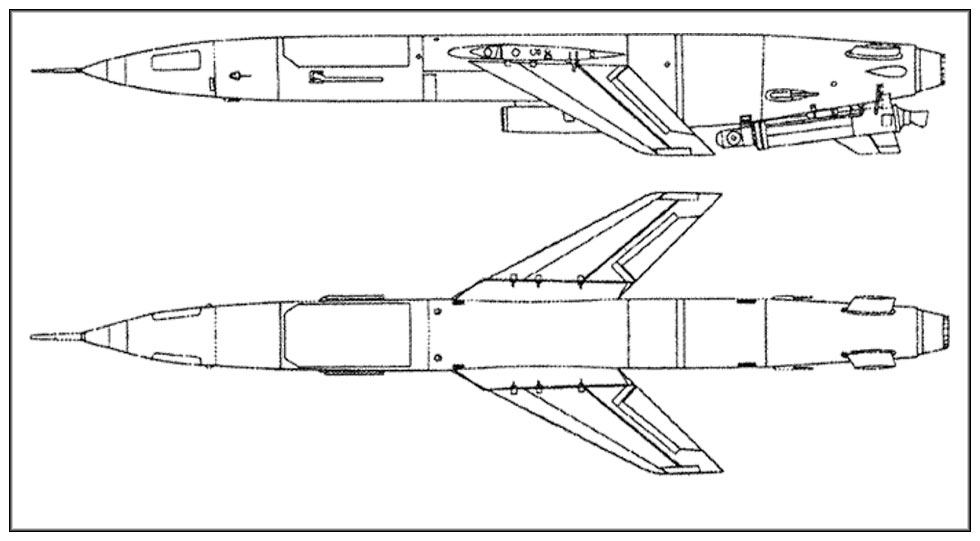 Чертеж «главного калибра» дизельной подводной лодки Проекта 644, крылатой ракеты П-5.