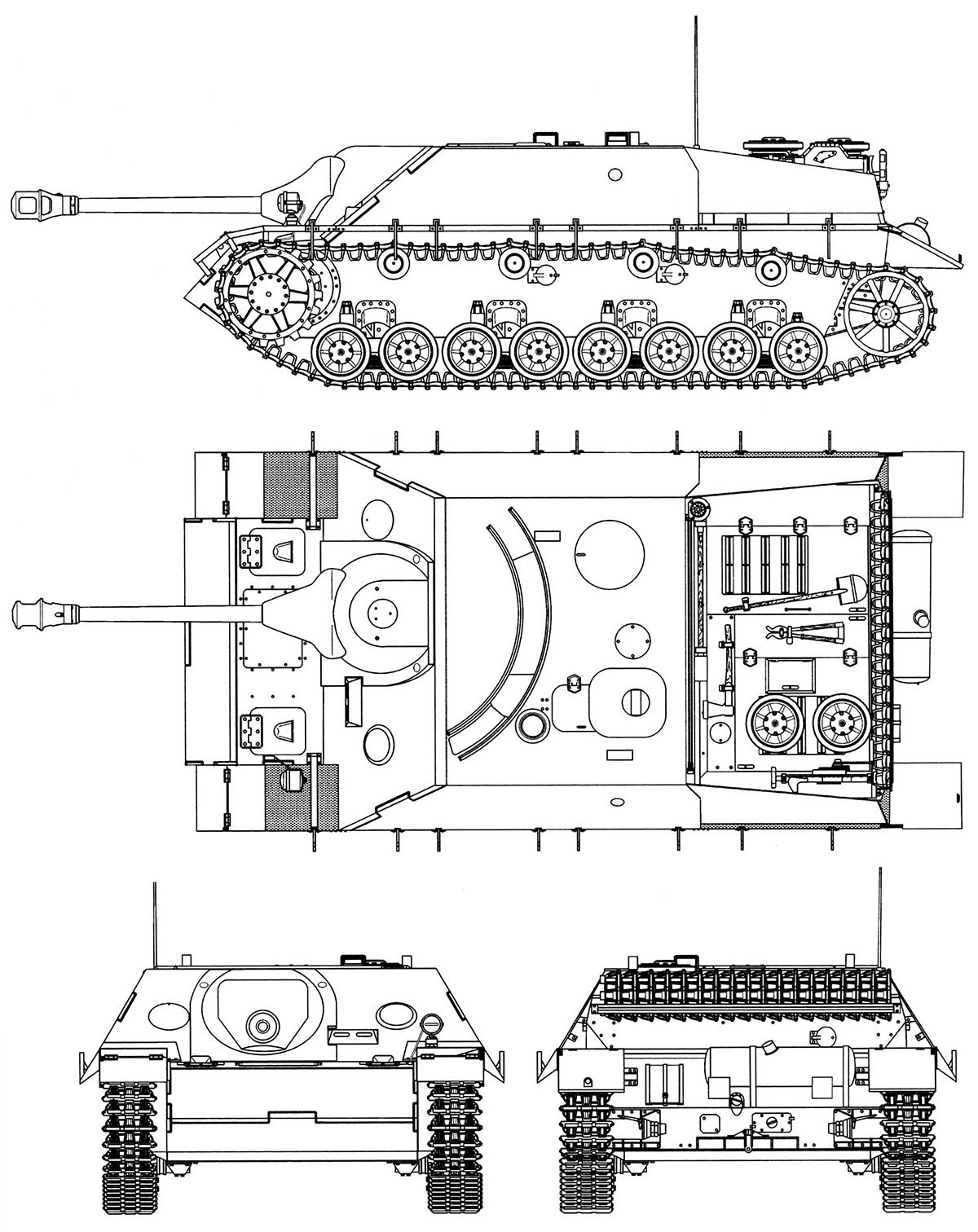 Чертеж истребителя танков Jagdpanzer IV