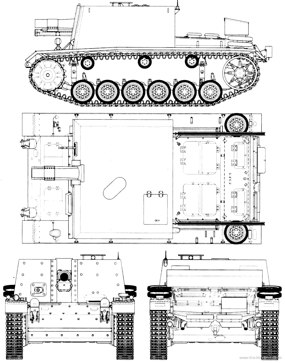 Чертеж штурмового пехотного орудия StuIG 33 (модель)