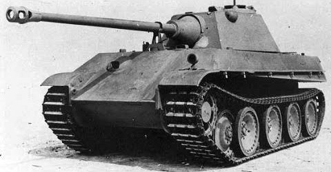 Тяжелый танк Pz.V «Panther II». Самое явное отличие прототипа «Пантера II» от оригинала - конусообразная маска пушки.