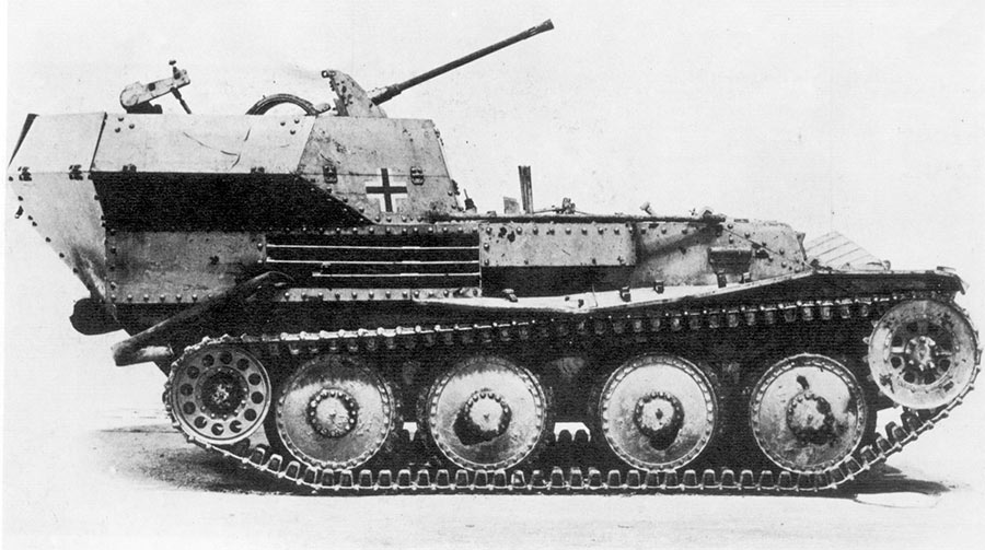Зенитная самоходная установка Flakpanzer 38 (t), вид сбоку