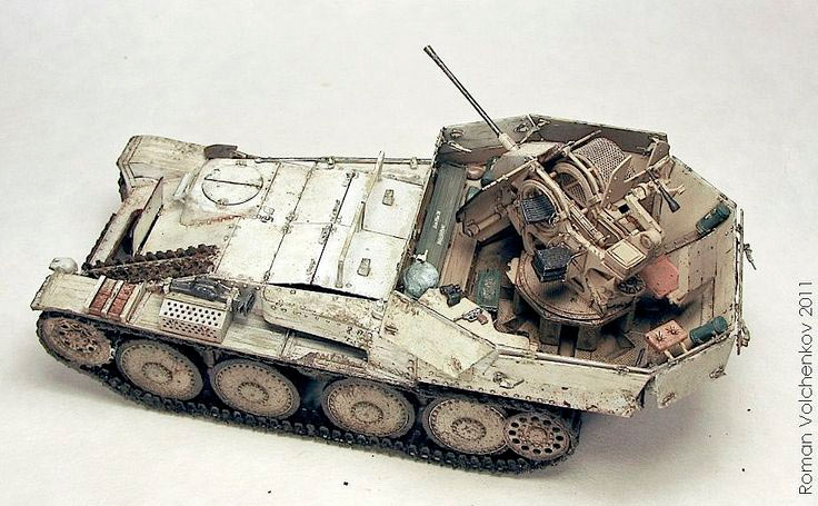 Зенитный танк Flakpanzer 38 (t), вид сверху-сзади (модель)