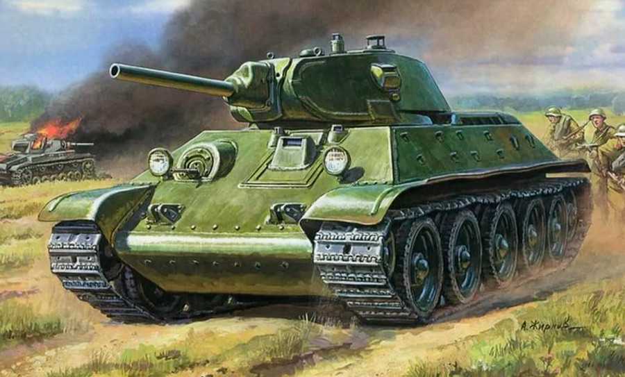 Т-34 образца 1940 года, больше известный как Т-34-76. 