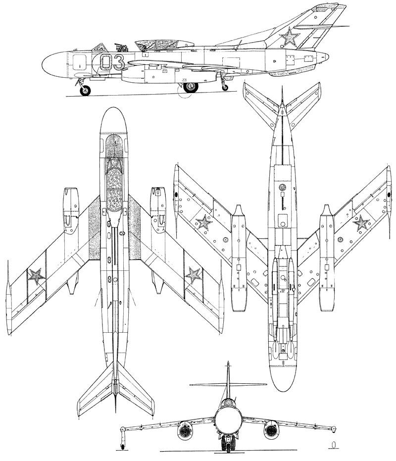 Чертеж барражирующего истребителя-перехватчика Як-25