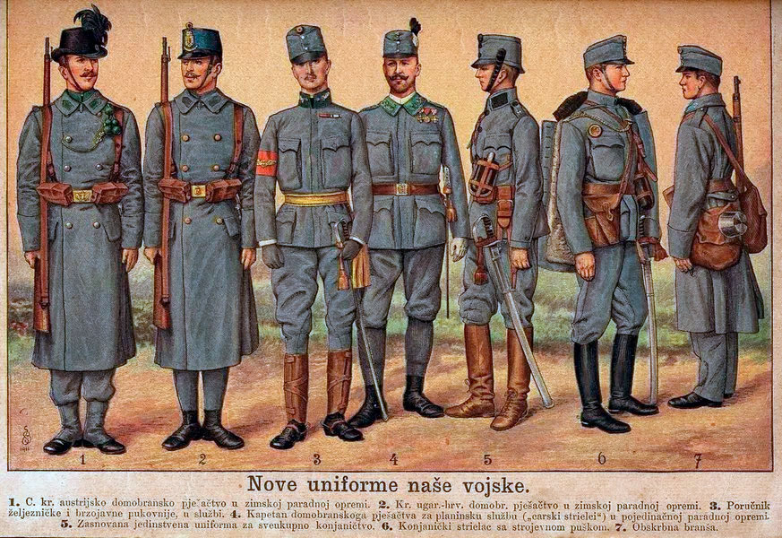 Форма солдат автро-венгерской армии на 1914 г