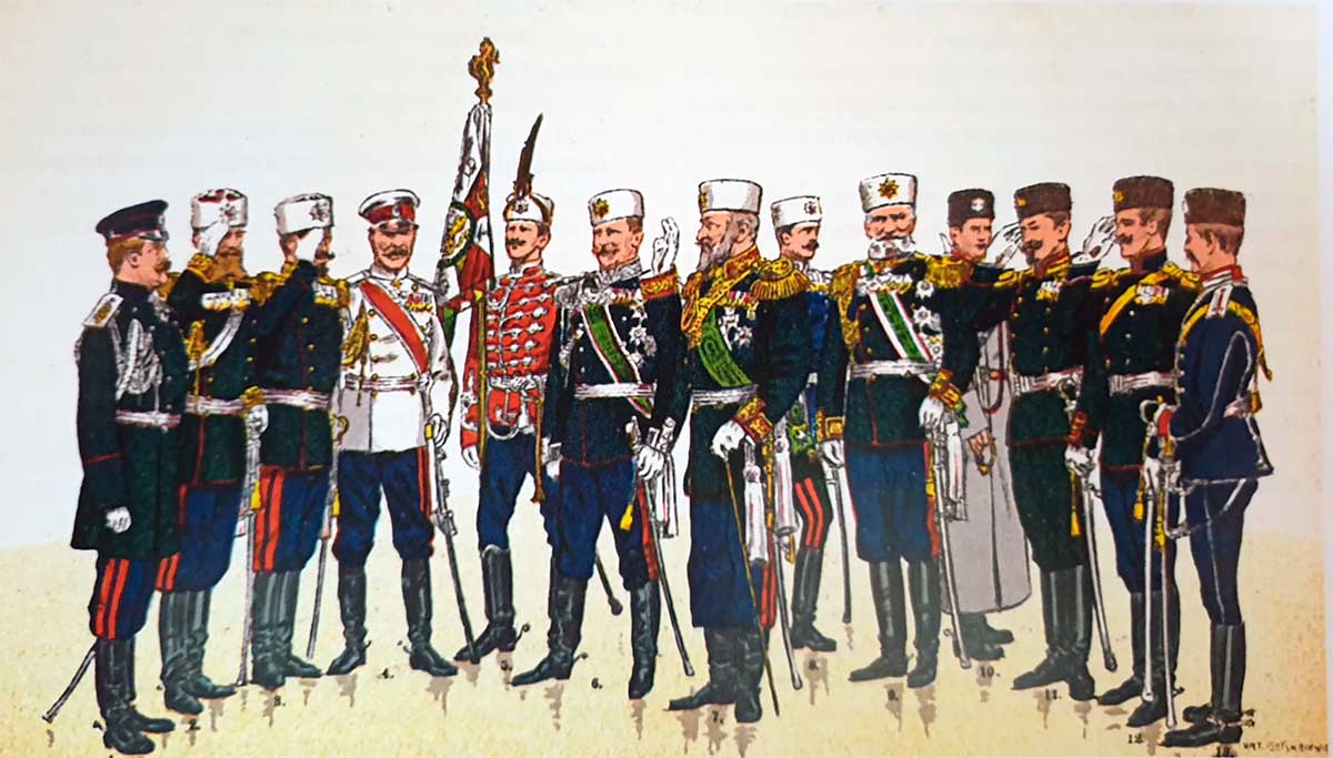 Парадная униформа офицеров болгарской армии на 1912 год