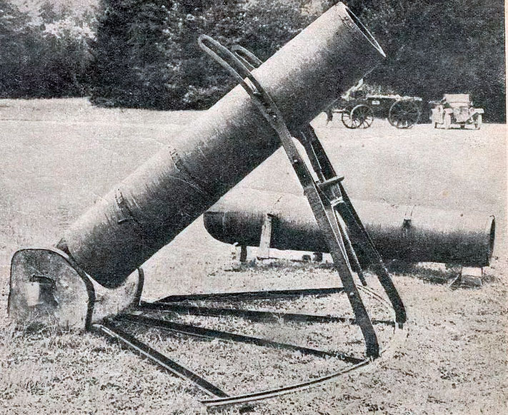 Немецкий газомет Альбрехта, калибр 305-мм. Корпус деревянный