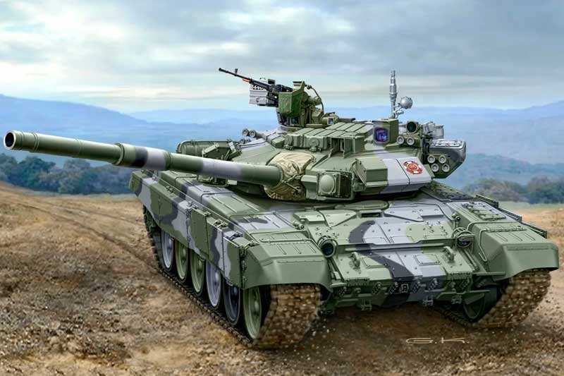 125-мм танковая пушка Д-81ТМ (2А46) на танке Т-90