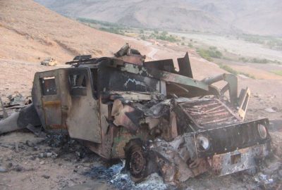 Подрыв «не-MRAP» армейского внедорожника «Хамви» на мине. О судьбе экипажа можно только догадываться