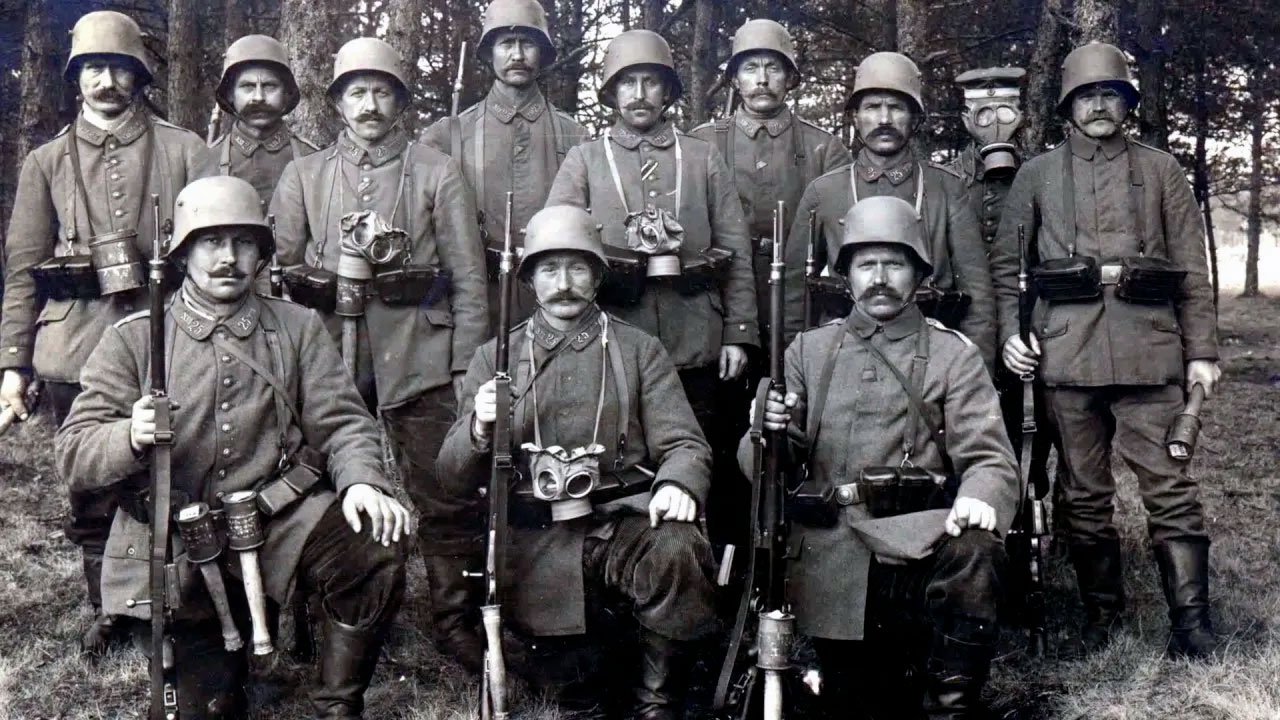 Везло немцам на знаковые шлемы: если в 1914 году их армия прочно ассоциировалась с «пикой» на каске, то уже в 1916 году ей на смену пришли «рожки»